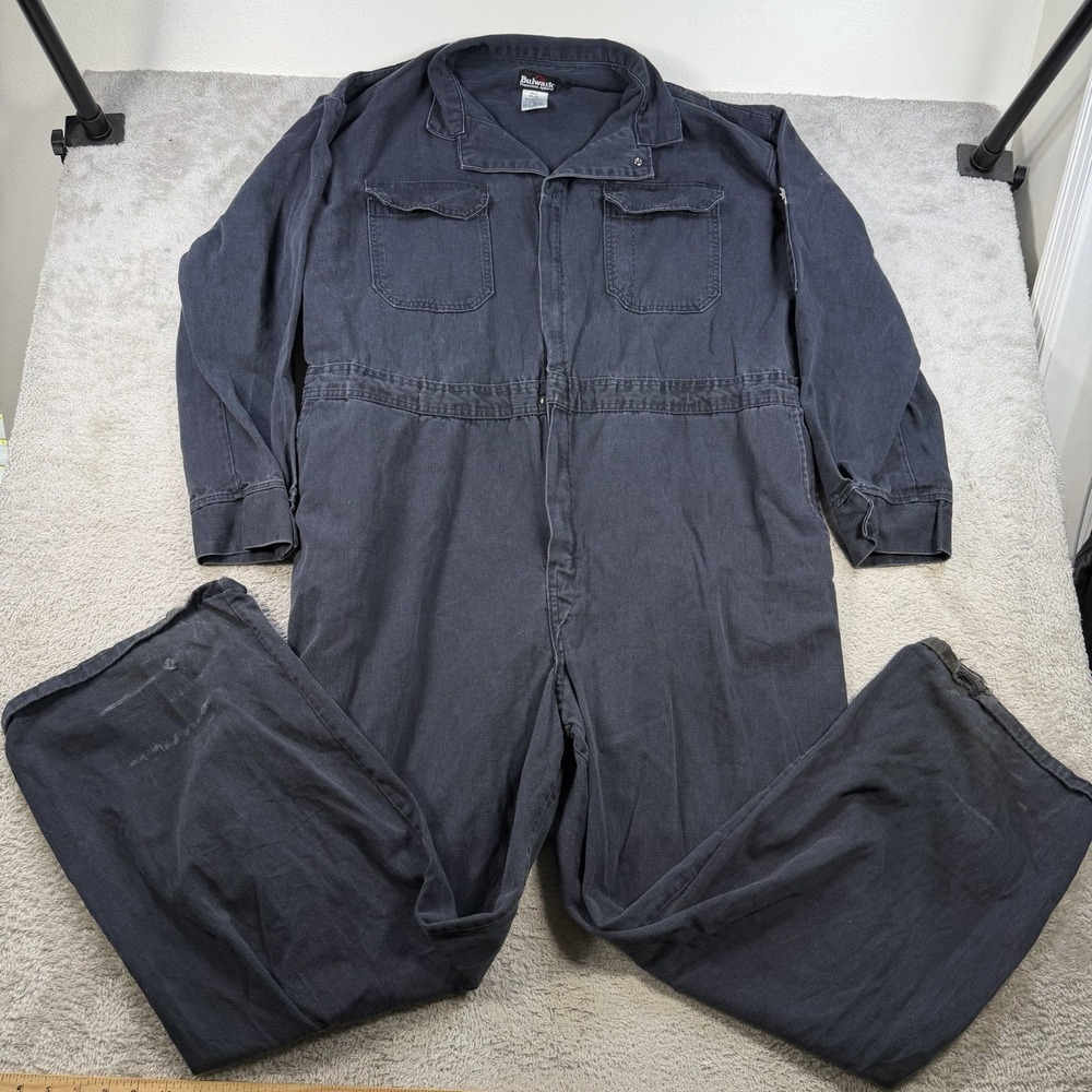 Bulwark FR Coveralls Mens 54 Navy Flame Fire Resistant CAT 1 Excel Pockets